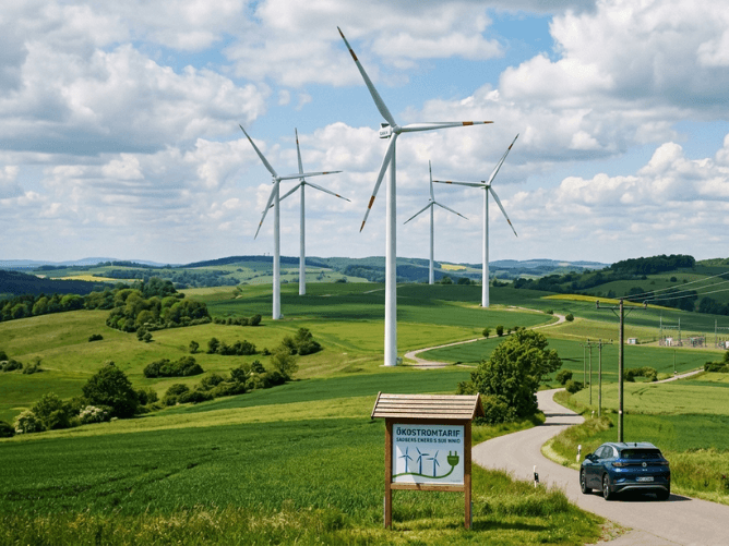 Windkraftanlagen erzeugen erneuerbaren Strom für den Ökostromtarif