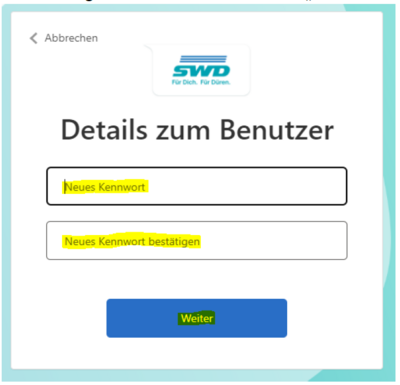 Anmeldung SWD Onlineportal