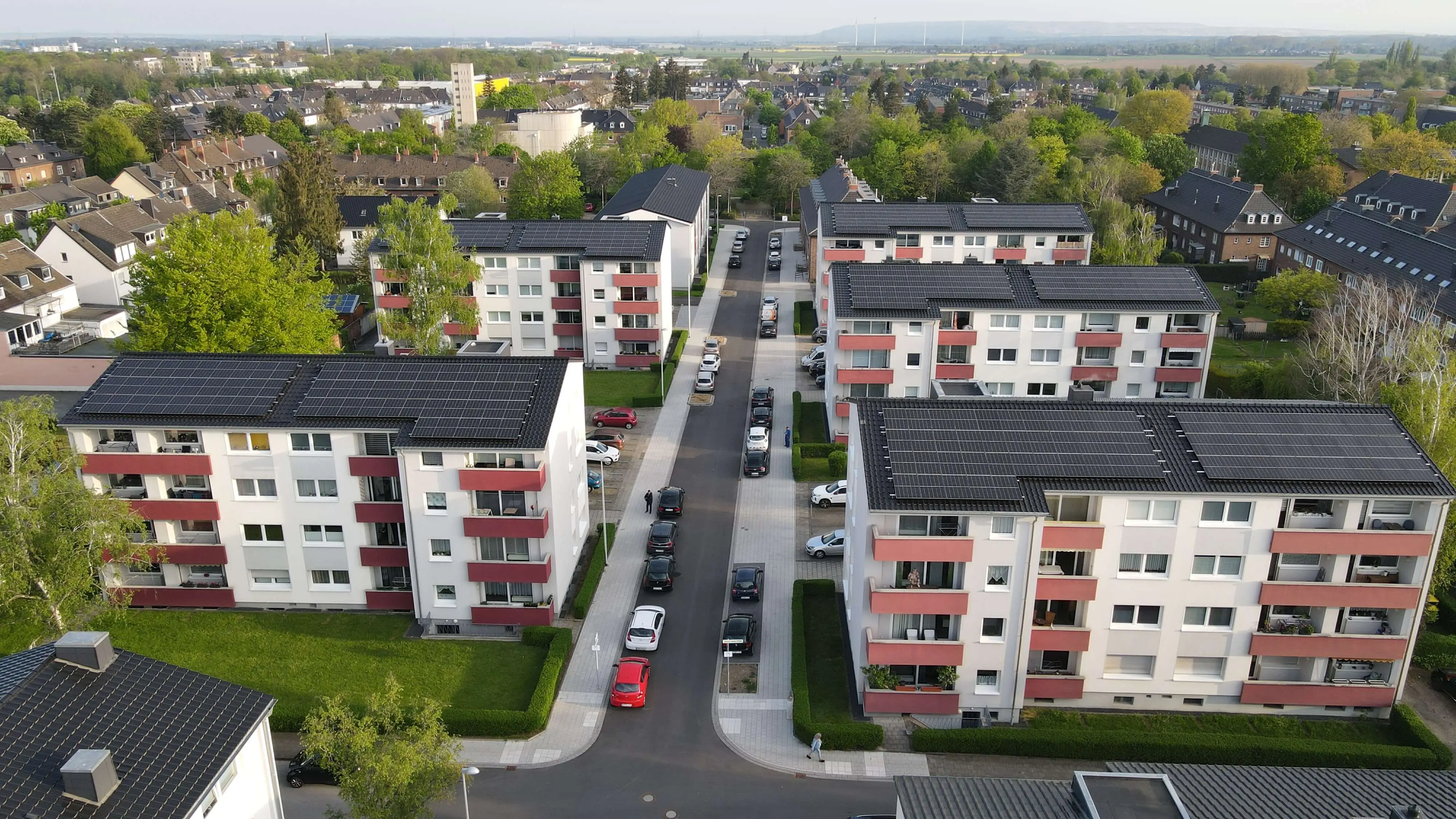 Luftaufnahme der Blumenthalstraße in Düren