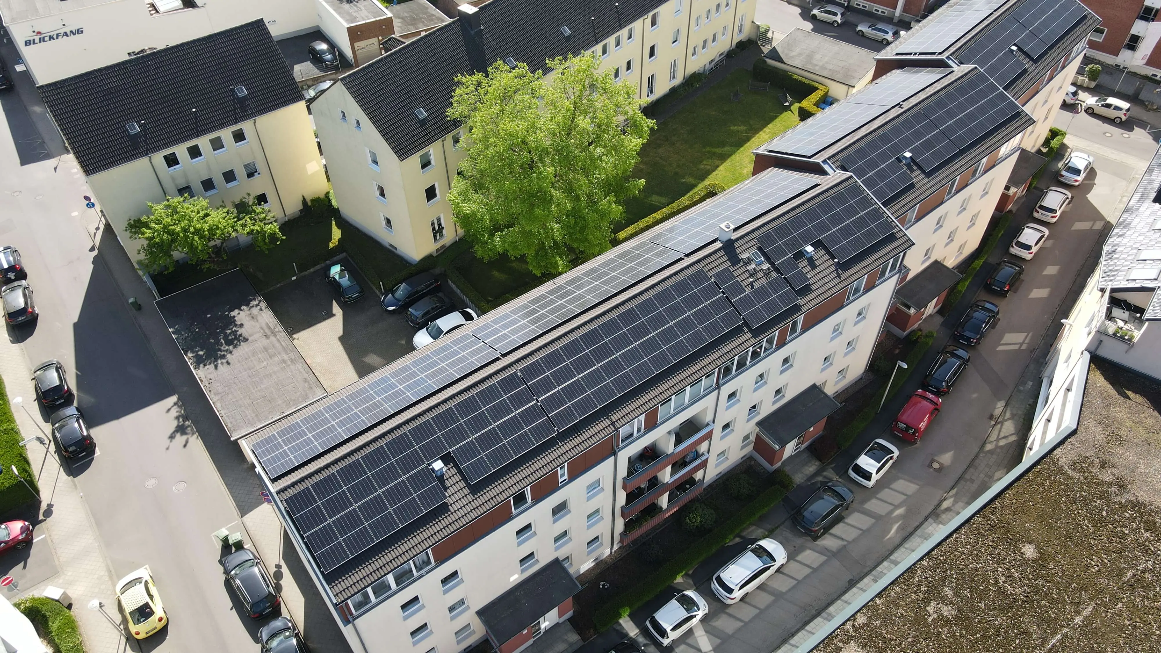 Luftaufnahme der Hans Böckler Straße in Düren