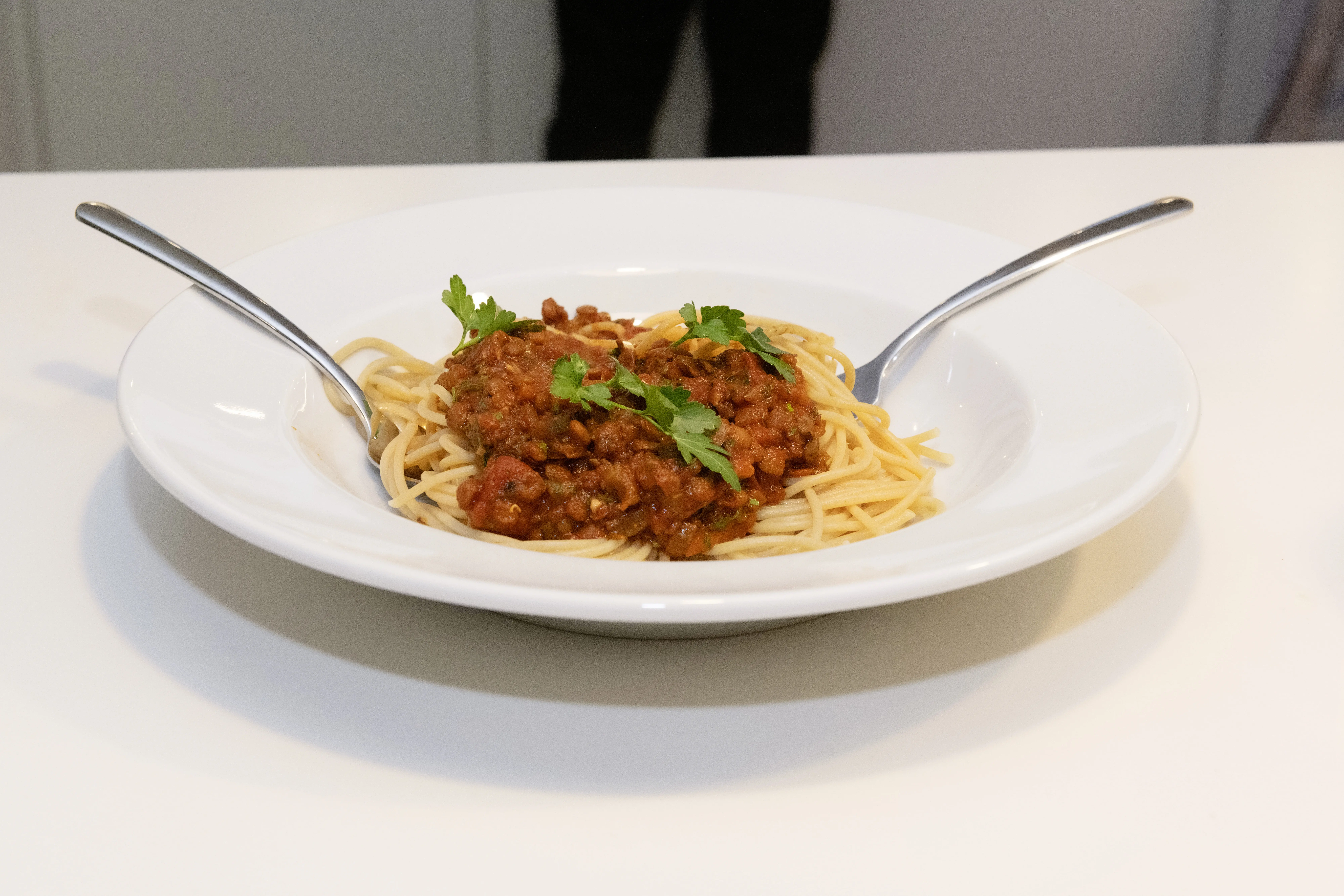 Vegane Bolognese aus Linsen und Karotten