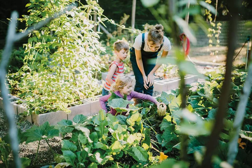 Garten mit Familie